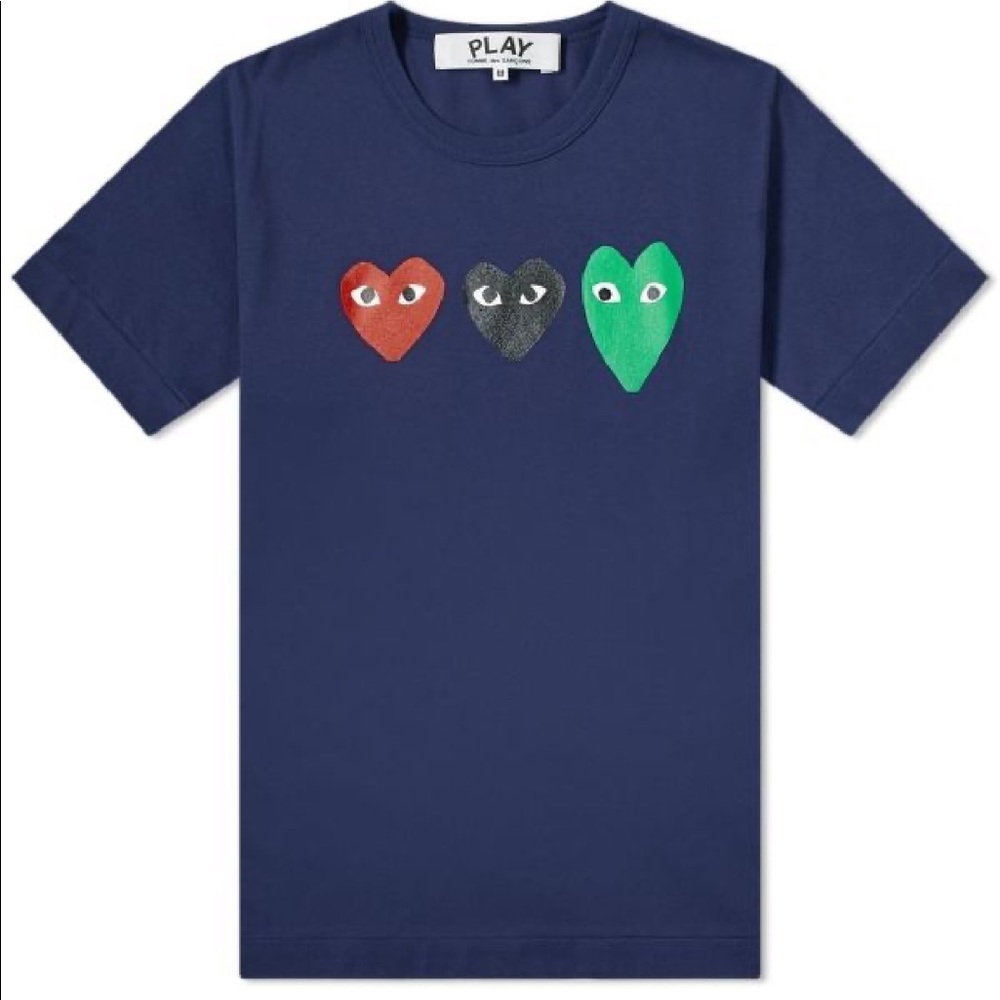 COMME DES GARCONS PLAY TRIPLE HEART TEE SIZE XL